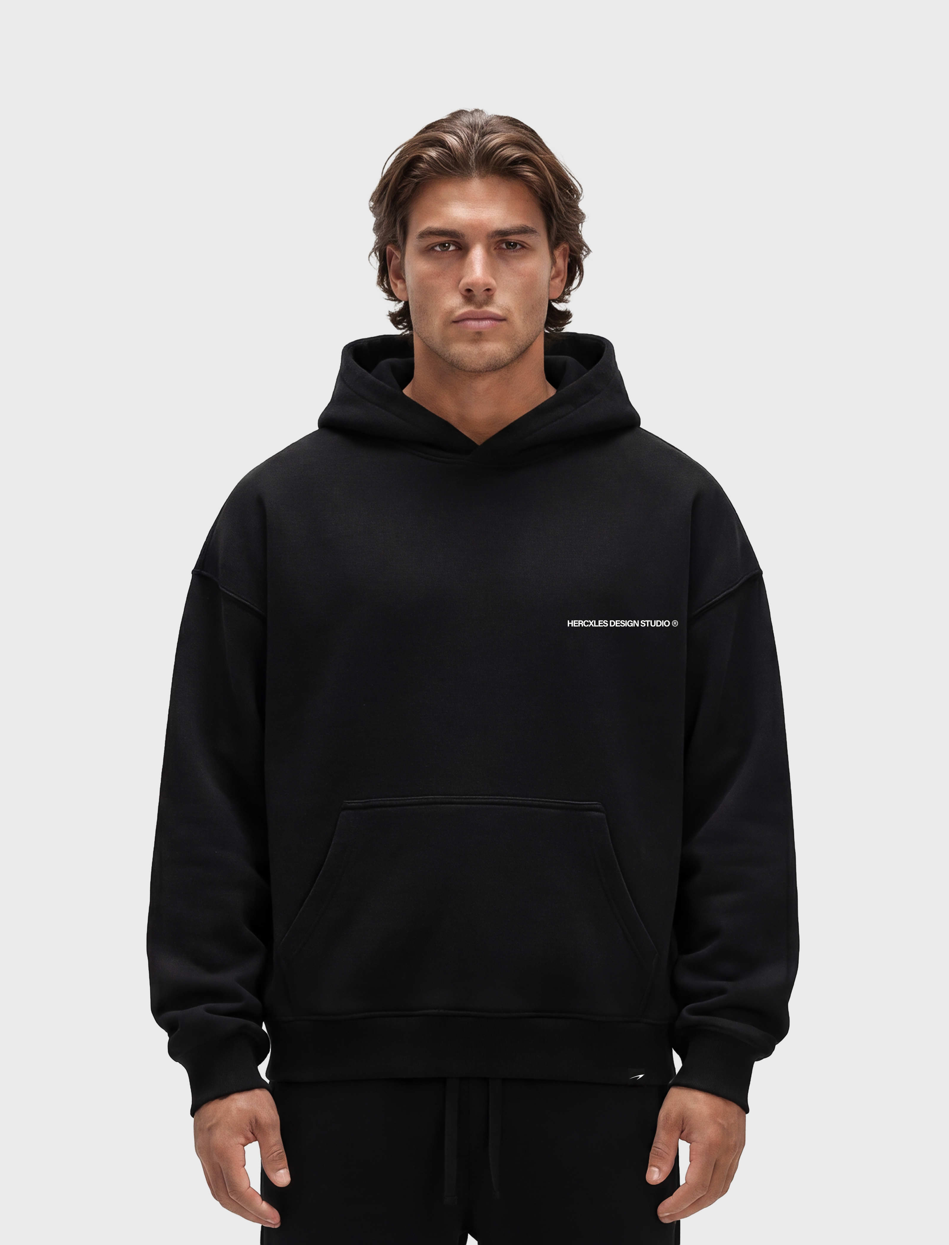 HERCXLES 2026: Tiger X Studios Hoodie - Black model front